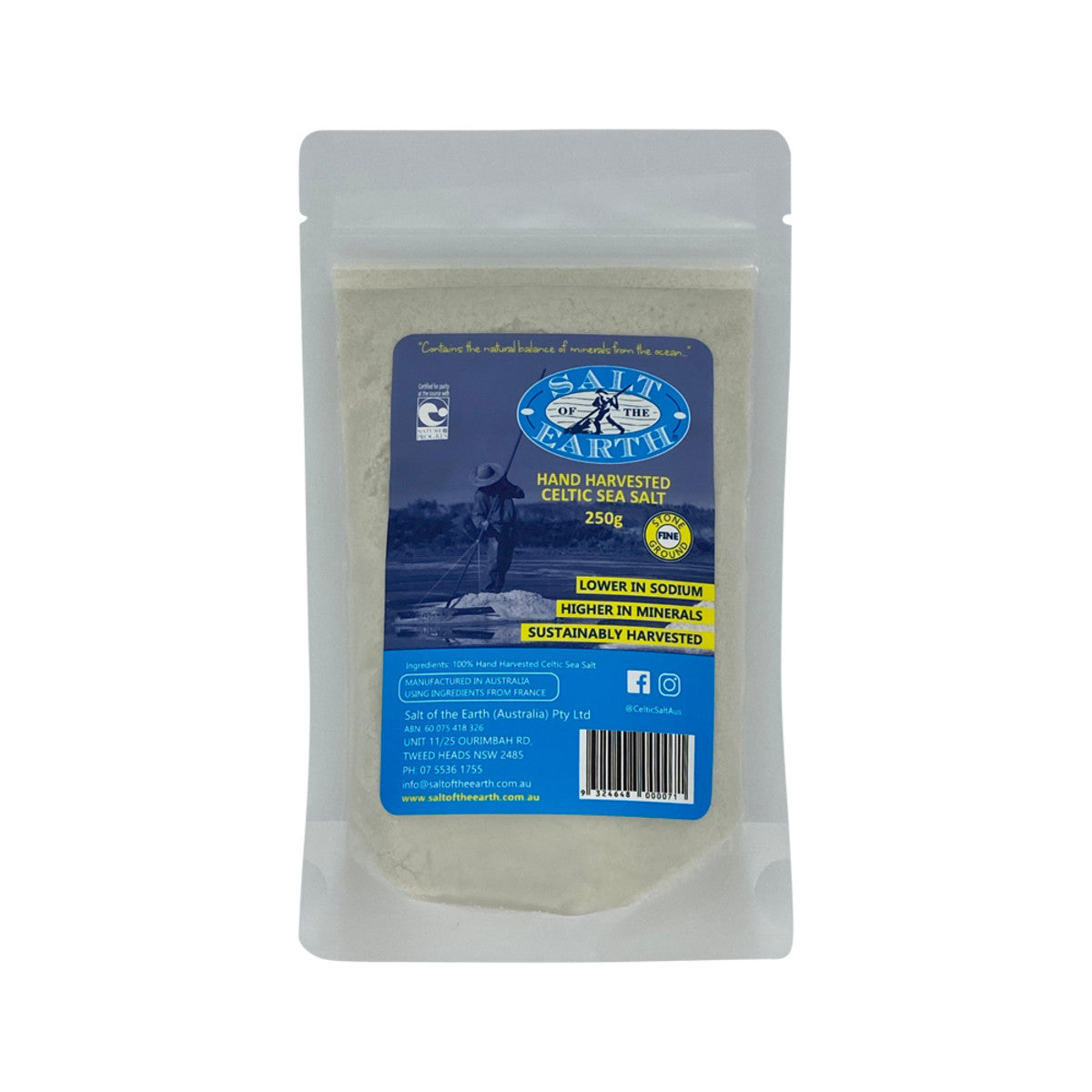 Salt Of The Earth Hand Harvested Celtic Sea Salt Fine 250g