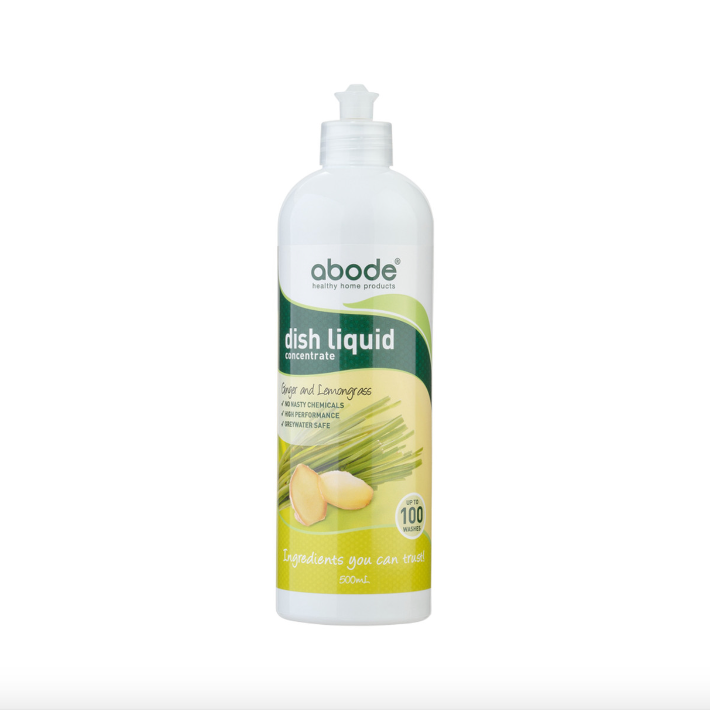 Abode Dish Liquid Concentrate Ginger & Lemongrass 500ml