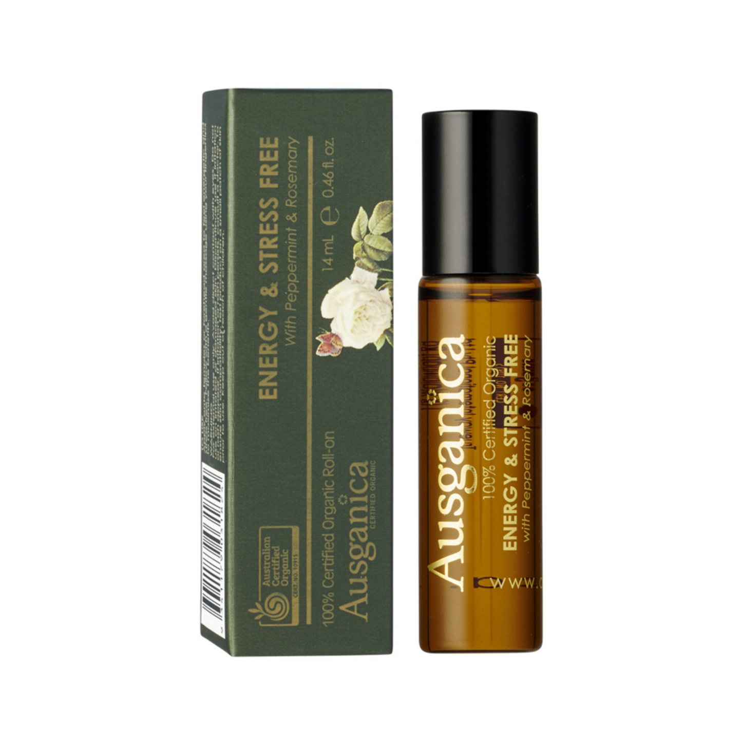 Ausganica Organic Roll-On Energy & Stress Free with Peppermint & Rosemary14ml