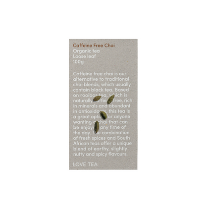 Love Tea Organic Caffeine Free Chai Tea Loose Leaf 100g