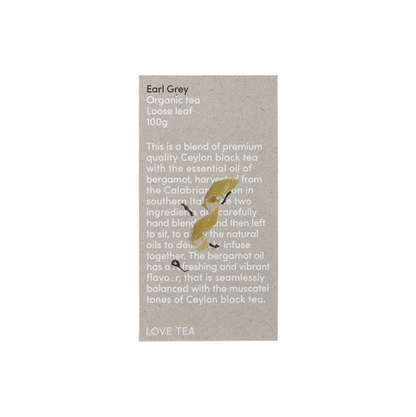 Love Tea Organic Earl Grey Tea Loose Leaf 100g