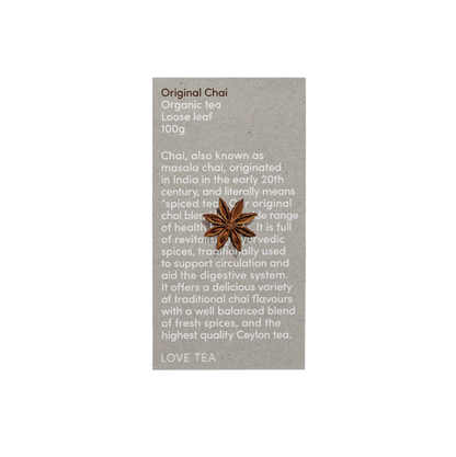 Love Tea Organic Original Chai Tea Loose Leaf 100g