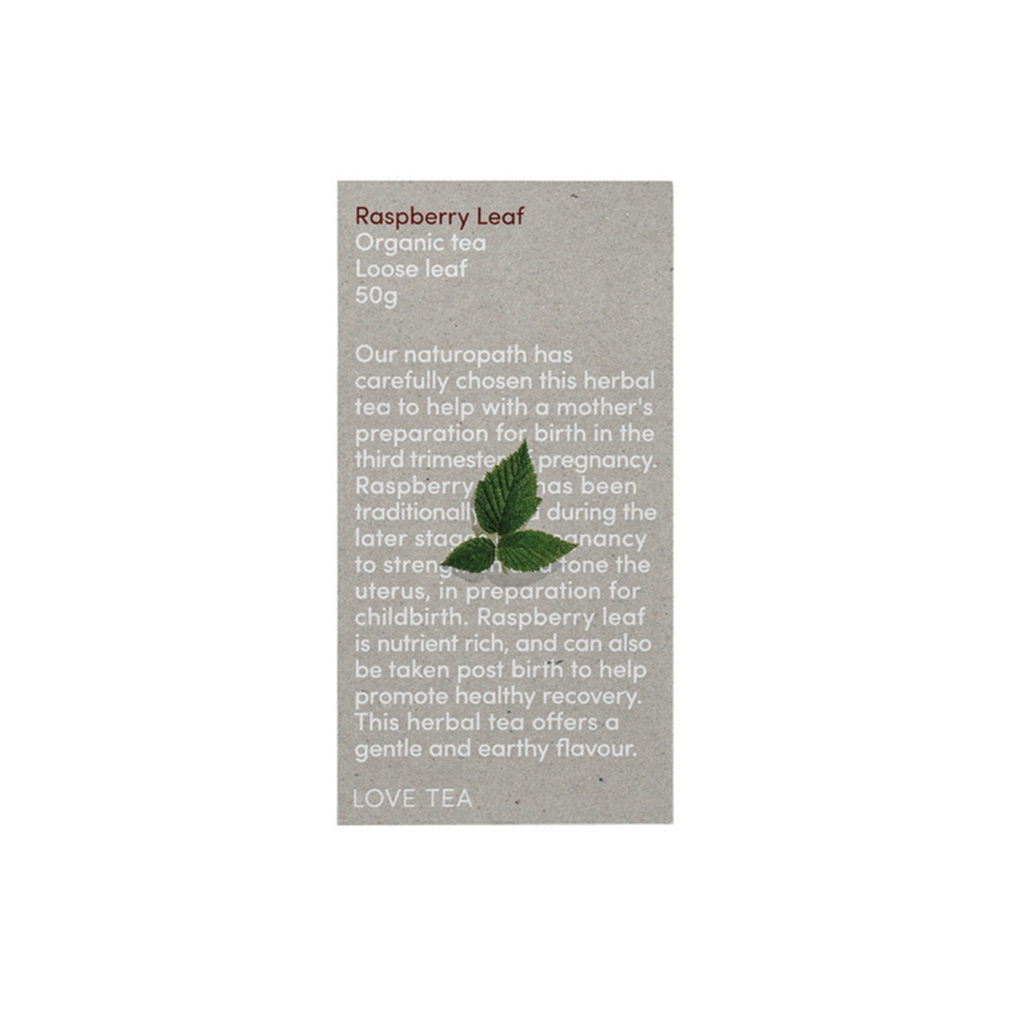 Love Tea Organic Raspberry Leaf Tea Loose Leaf 50g