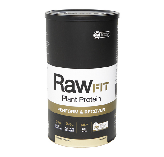 Amazonia RawFIT Plant Protein Organic Perform & Recover Creamy Vanilla 500g