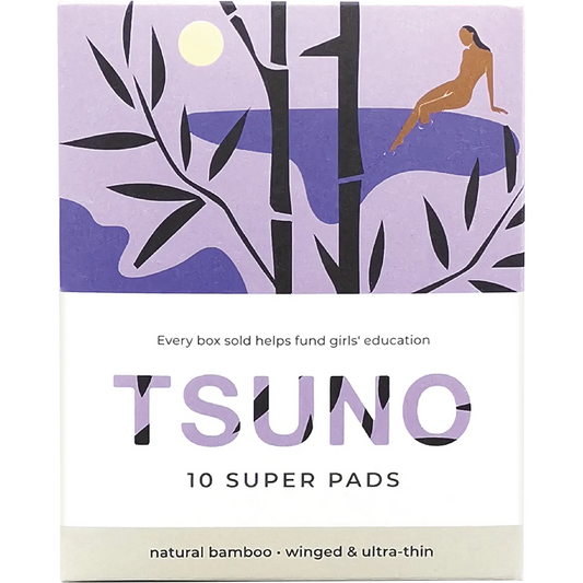 TSUNO Natural Bamboo Pads Super Winged & Ultra Thin 10pk