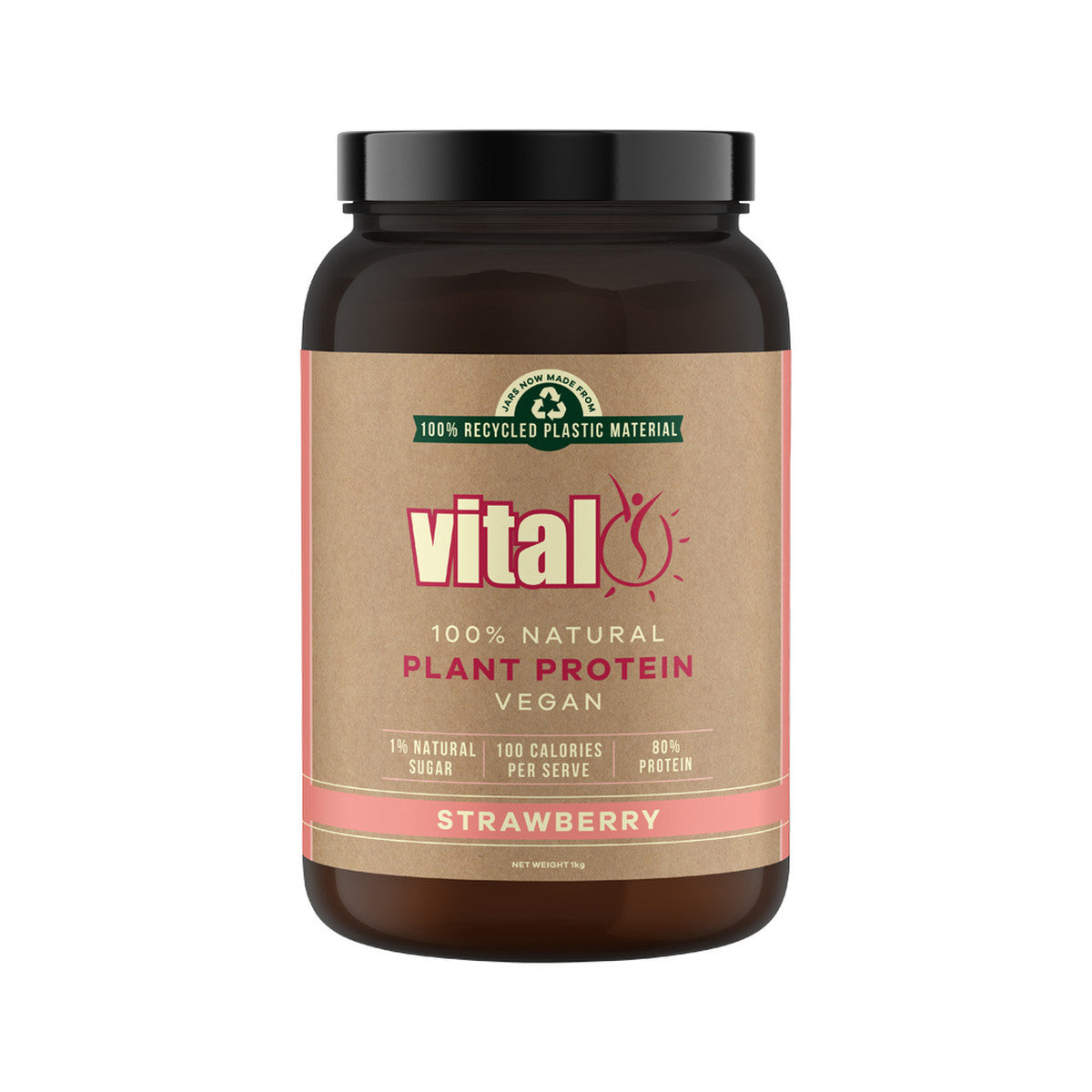 Martin & Pleasance Vital Protein 100% Natural Plant Based (Pea Protein Isolate) Strawberry 1kg