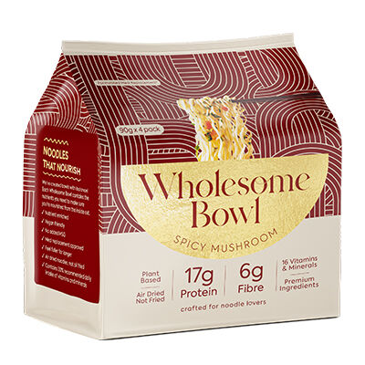 WHOLESOME BOWL Noodle Pack - Spicy Mushroom 4x90g