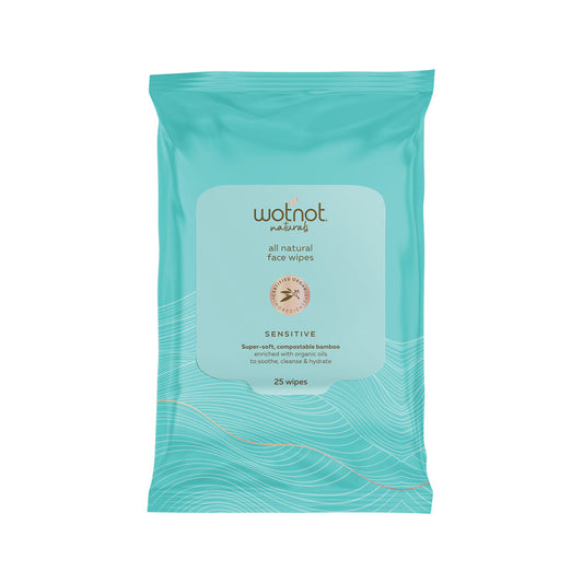 Wotnot Naturals All Natural Face Wipes Sensitive x 25 Pack